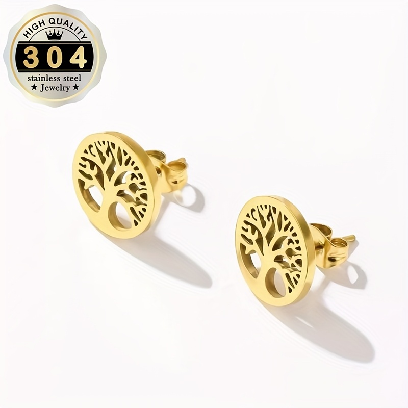 Women's Tree of Life Earrings, 304 Stainless Steel Hypoallergenic